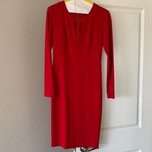 Chic Scarlet Long Sleeve Dress